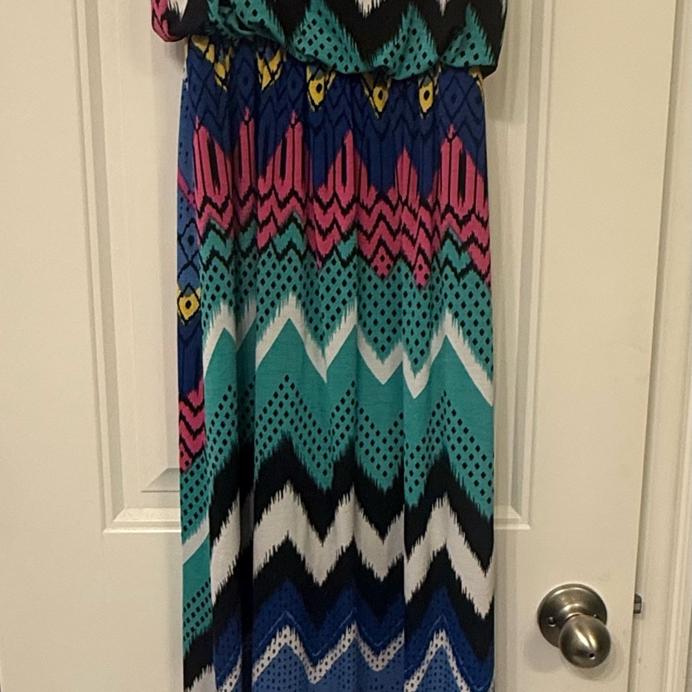 Multicolor Chevron Maxi Dress